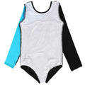 Long Sleeve Patchwork Gymnastic Jumpsuit Leotard